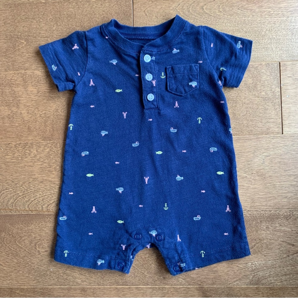 3/$10 CARTERS Baby boy nautical romper 3m